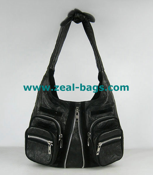 AAA Replica Alexander Wang Donna Hobo Should Bag Black Lambskin